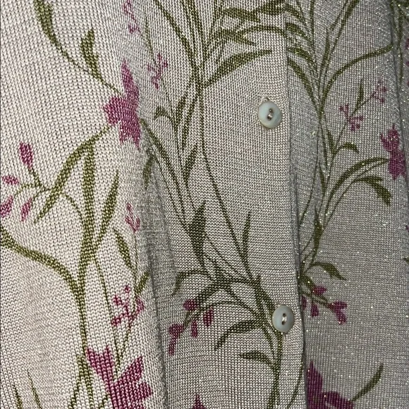 NWT Silk Club Vintage Silk Floral Cardigan - Picture 6 of 12